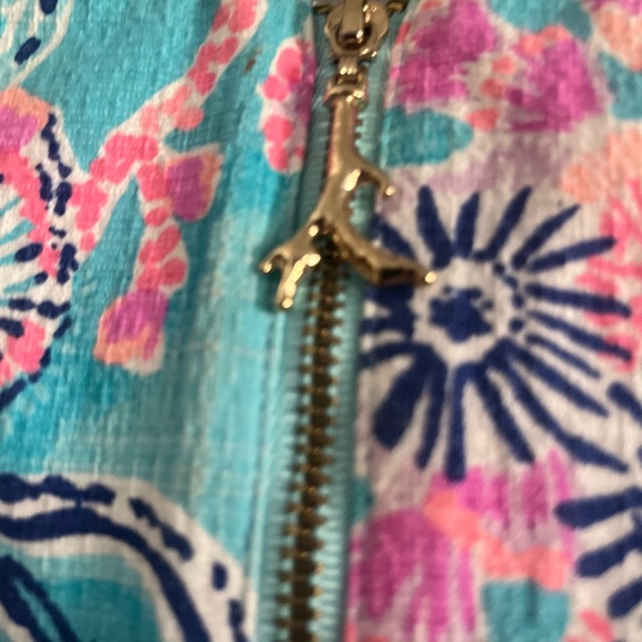 Lily Pulitzer Floral Sleeveless Dress - turquoise & pink sheath dress. - Picture 4 of 7